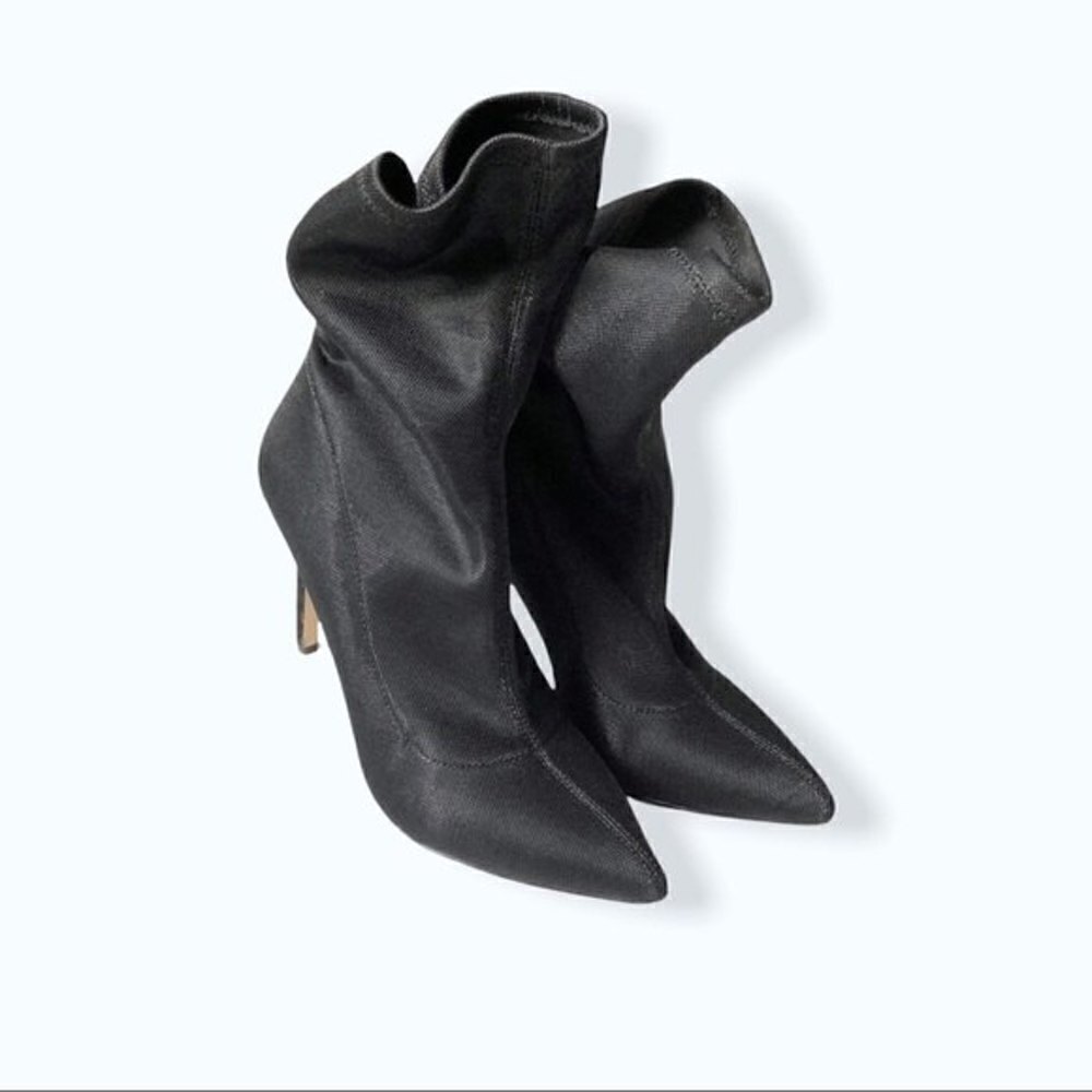 𝅺Badgley Mischka Stiletto Sock Boots Jewel Ronny Shimmer Pointed Toe Evening 7 - Picture 7 of 12